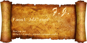 Fassl József névjegykártya